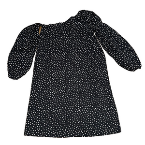 Lisadnyc The Drop Ladies Black Polka Dot One Shoulder Dress Size Small